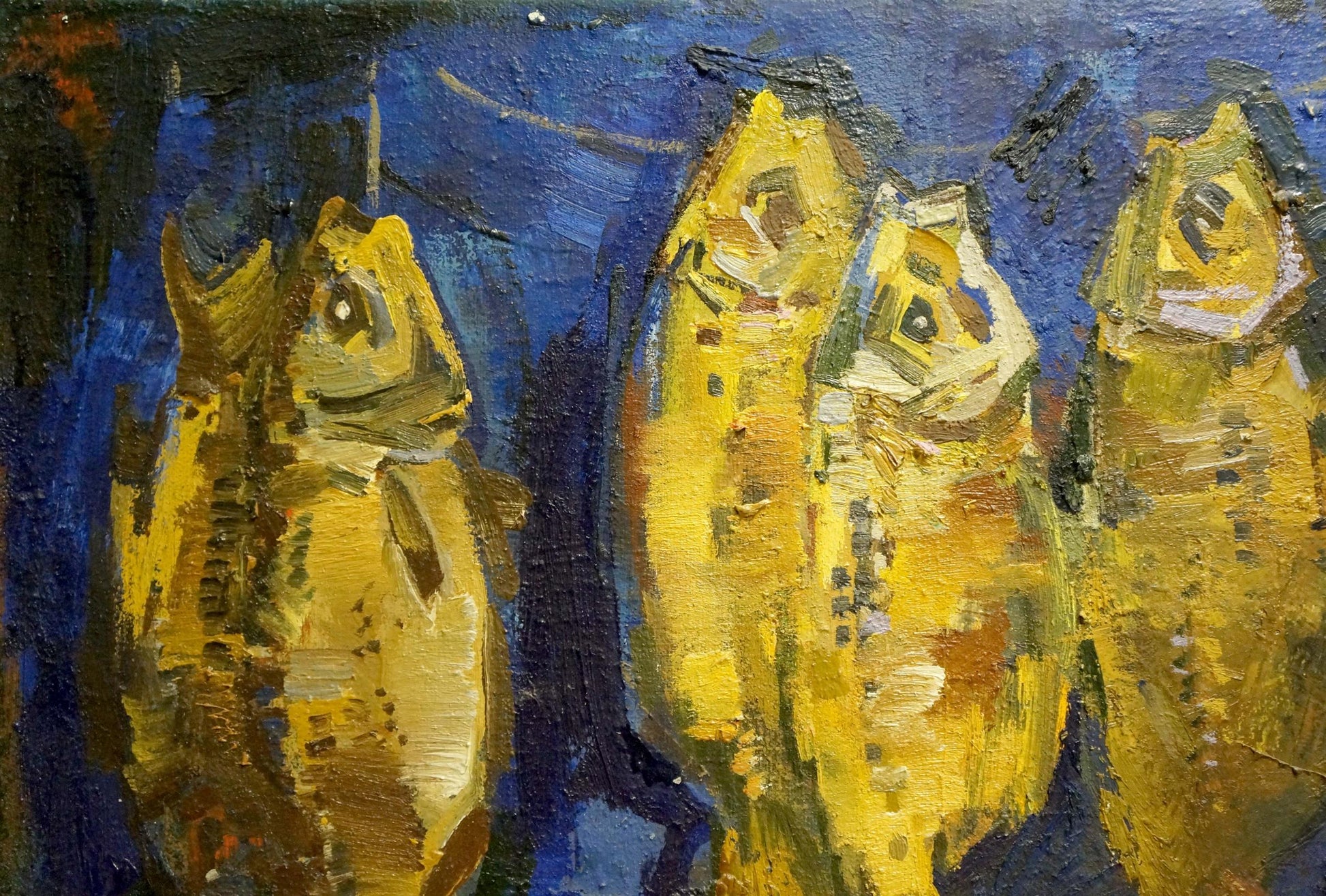 Yellow textured fish oil painting by Sologubov Nikolay Vasilievich
