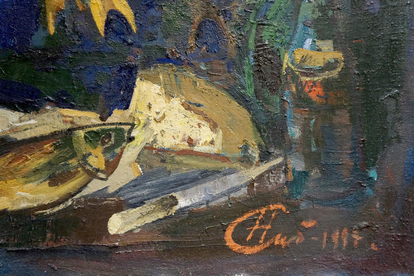 Oil painting of dried fish by Sologubov Nikolay Vasilievich