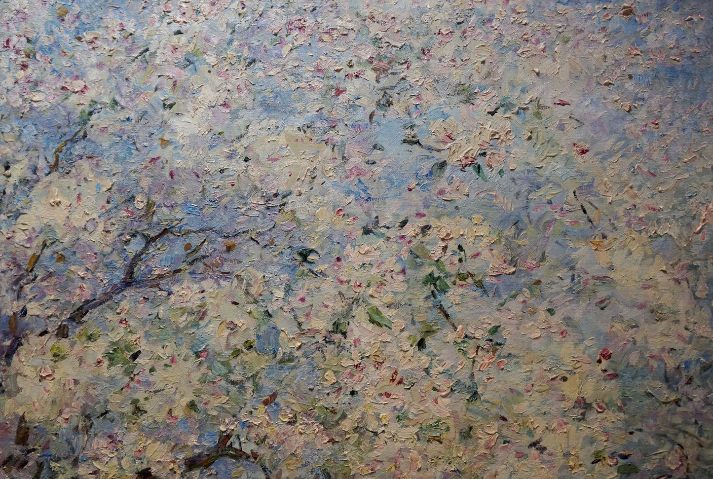 Oil painting of apple tree blossoms by Maria Titarenko