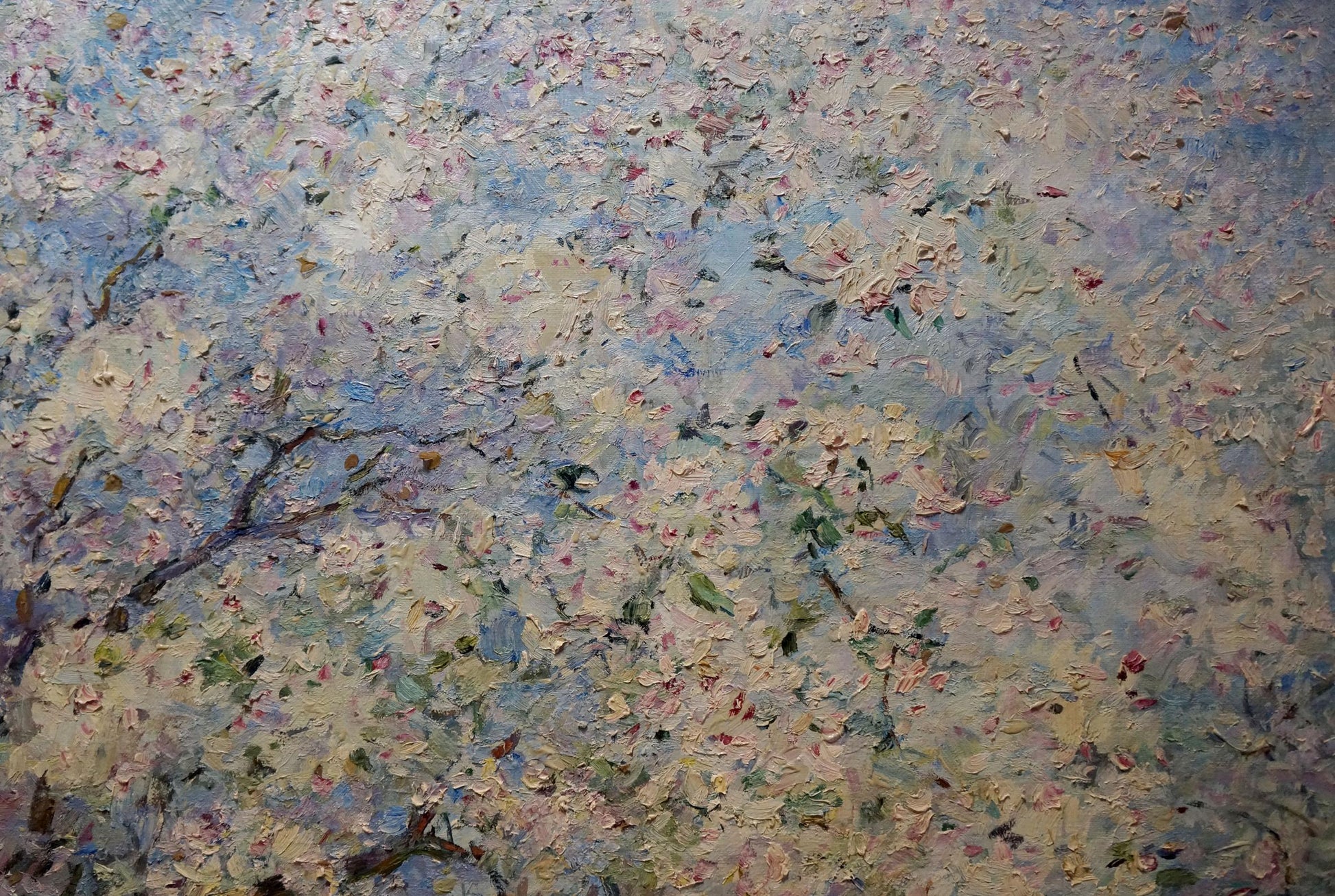 Oil painting of apple tree blossoms by Maria Titarenko
