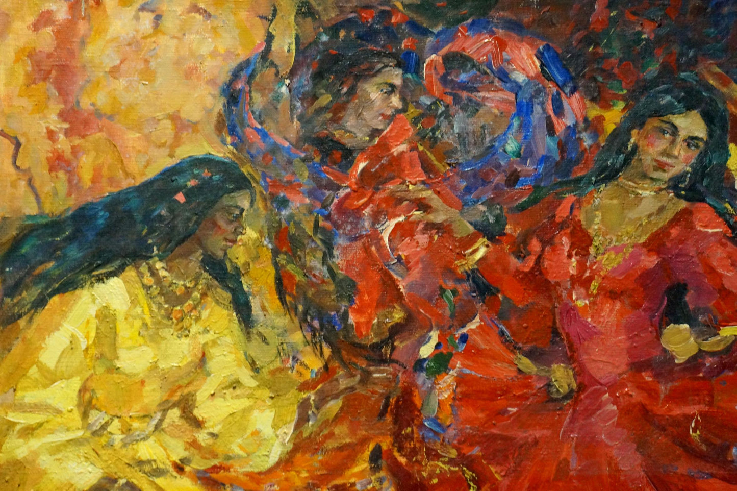 Vibrant impressionist oil portrait of gypsies by Tytarenko Odarka Anatoliivna