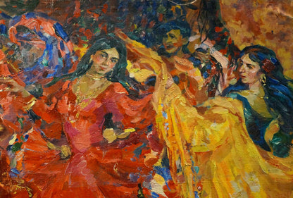 Vibrant oil painting portrait of gypsies by Tytarenko Odarka Anatoliivna