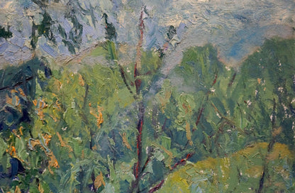 Textured impressionist oil painting of river landscape by Gaiduk Viktor Kirillovich