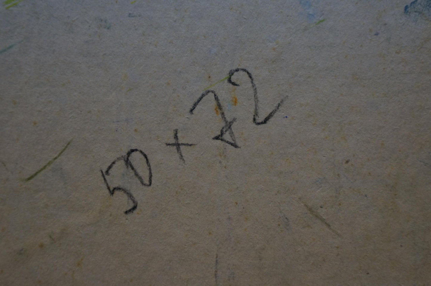 Handwritten ink markings on back of Gaiduk Viktor Kirillovich river oil painting