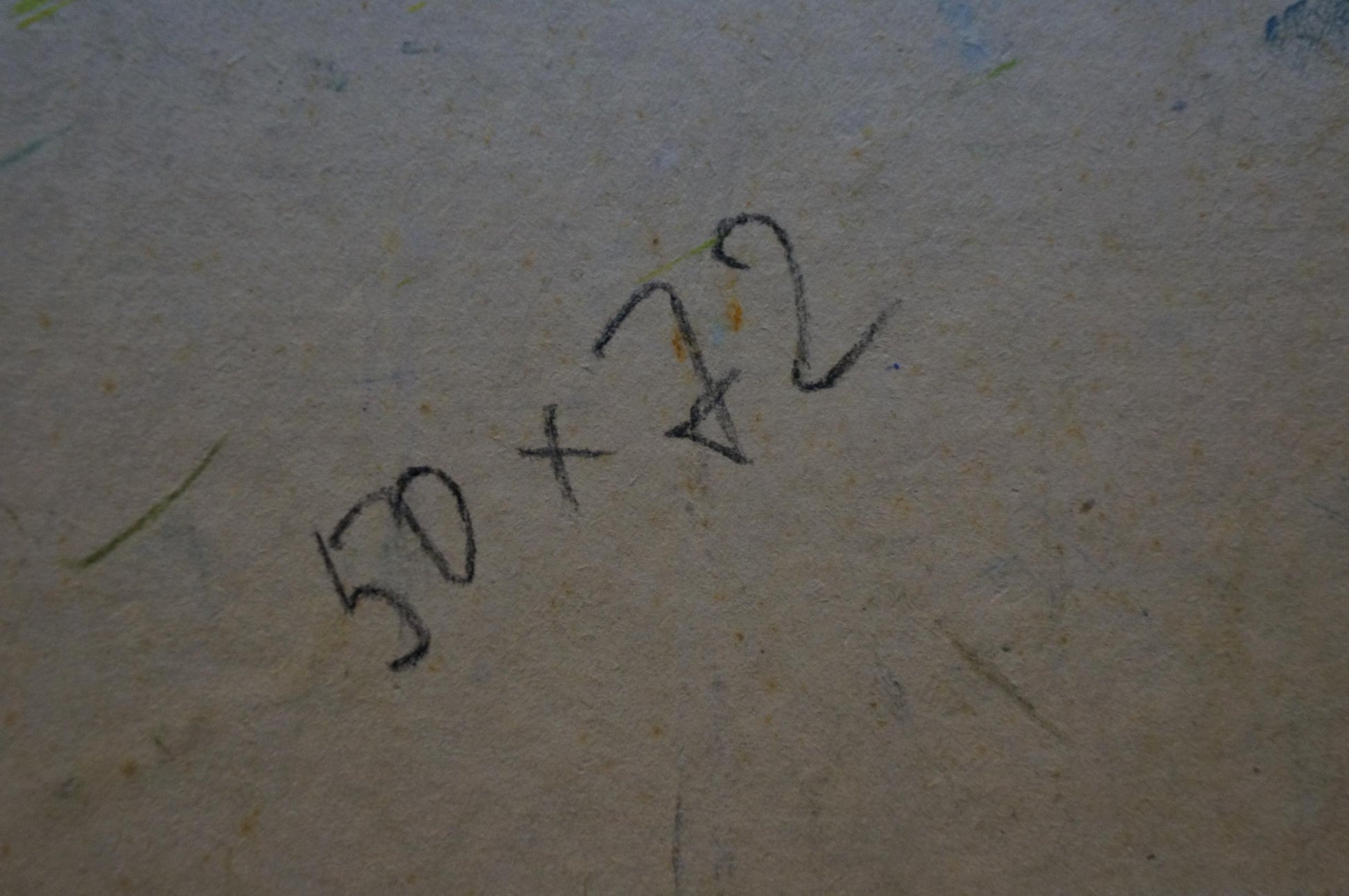 Handwritten ink markings on back of Gaiduk Viktor Kirillovich river oil painting