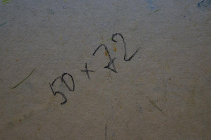Handwritten ink markings on back of Gaiduk Viktor Kirillovich river oil painting