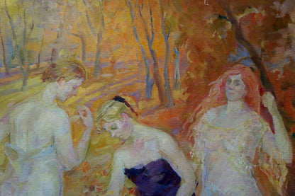 Oil painting Girls in the autumn forest by Odarka Tytarenko