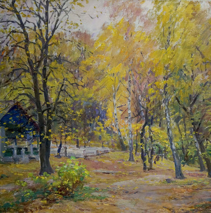 Oil painting Autumn Road to the Forest by Kisil Grigory Alekseevich