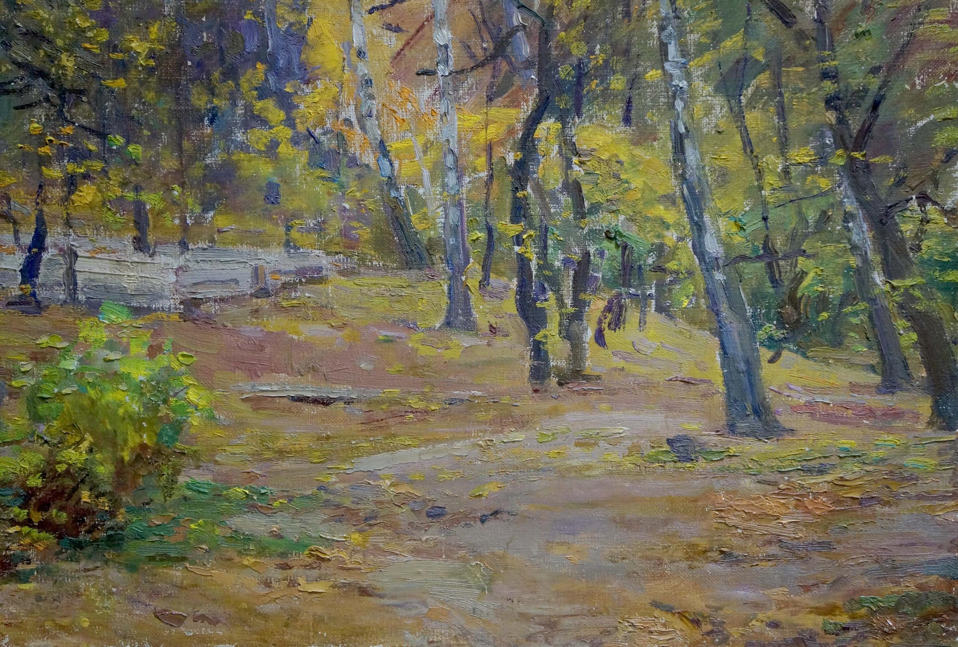 Impressionistic oil painting Autumn Road to the forest by Kisil Grigory Alekseevich