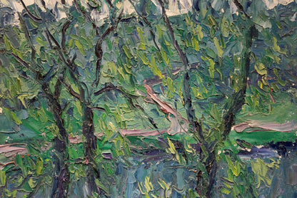 Oil painting Forest landscape by Dupliy Sergey Alexandrovich textured trees