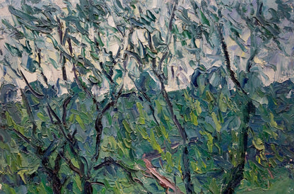 Oil painting of dense green forest foliage by Dupliy Sergey Alexandrovich