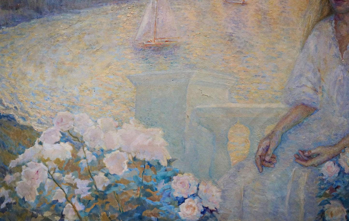 Oil painting by Tytarenko Odarka Anatoliivna of woman with pink roses