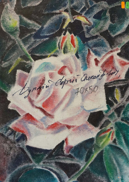 Soft pink rose by Dupliy Sergey Alexandrovich oil painting