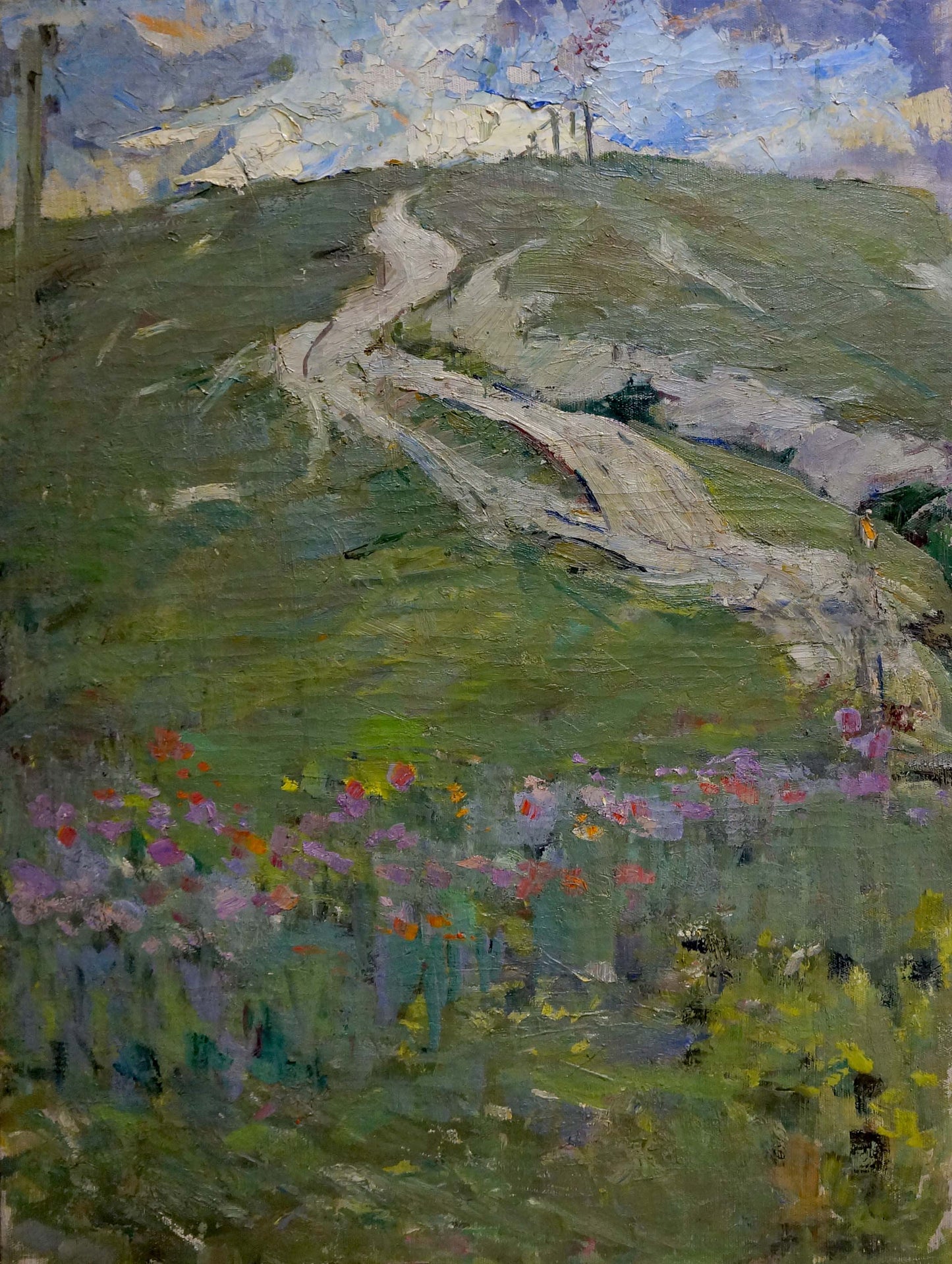 Vibrant impressionist oil painting Road to the Mountains by Kapkanets Tamara Nikitichna