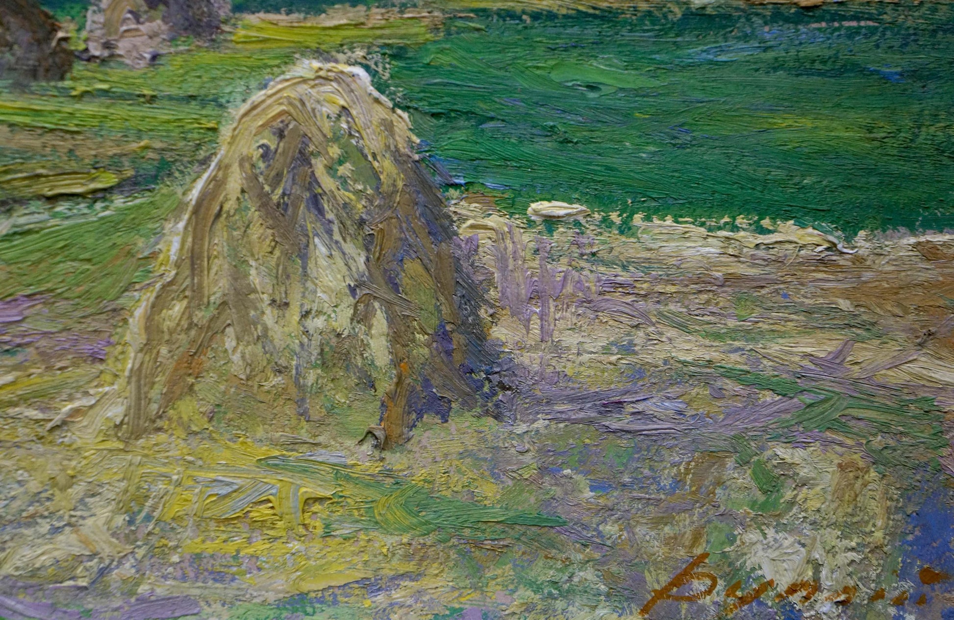 Impressionistic oil painting of plowed field by Dupliy Sergey Alexandrovich