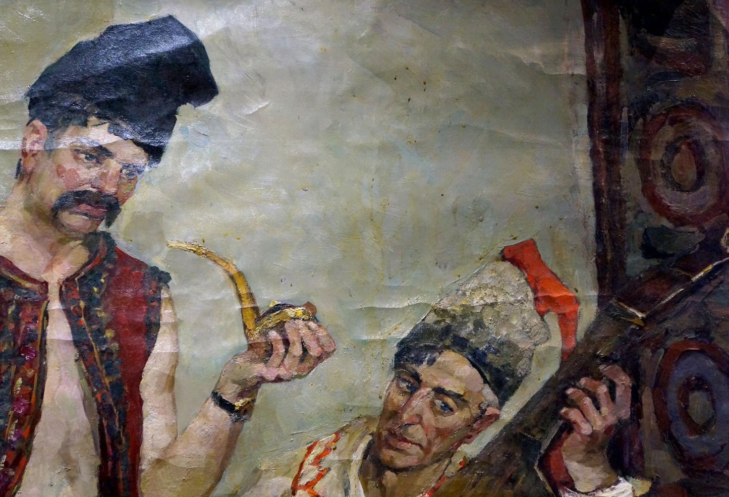 Oil painting of Cossack veterans portrait by Maria Titarenko