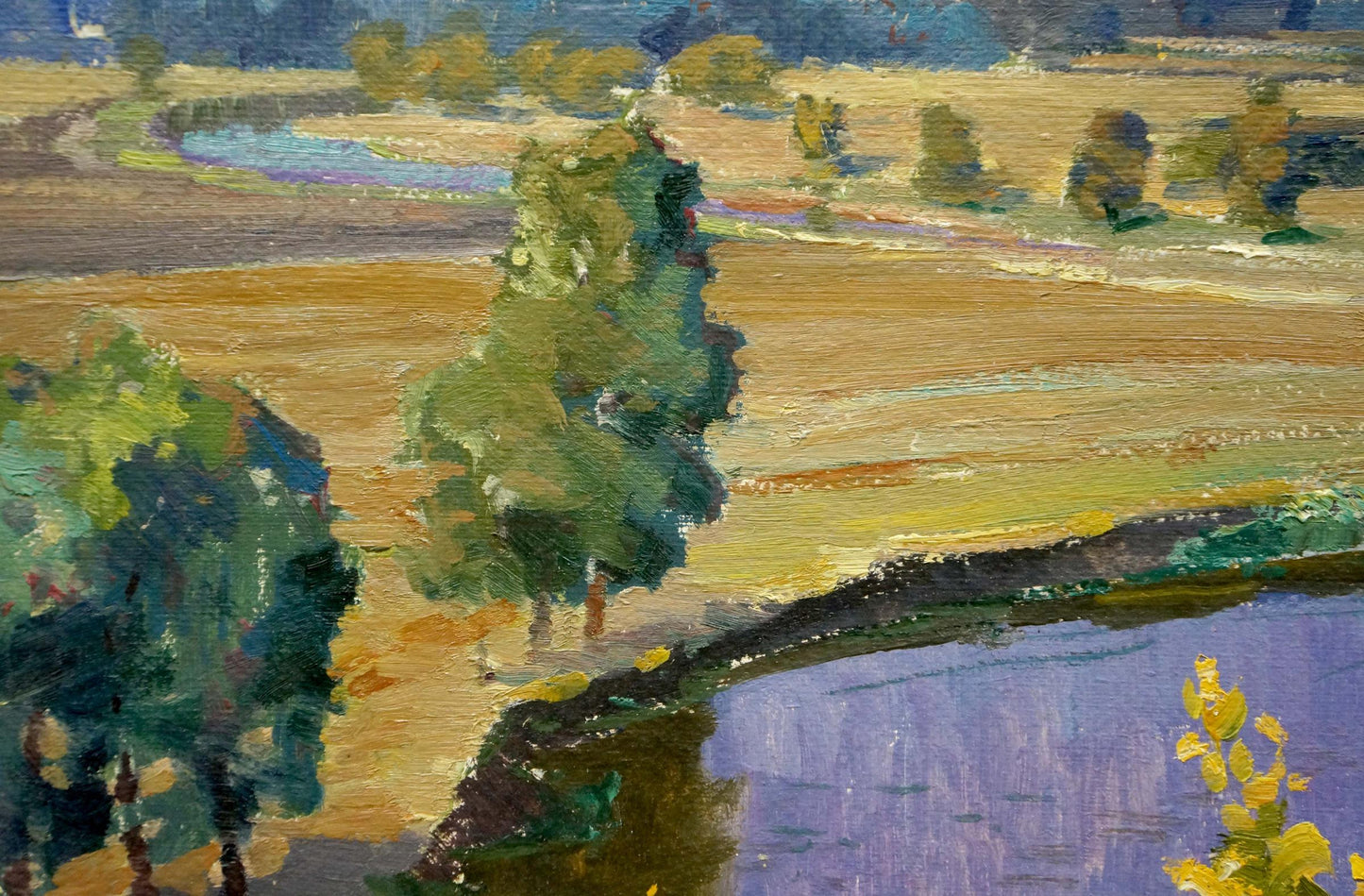 Oil painting of autumn yellow landscape by Vladimir Korostelev