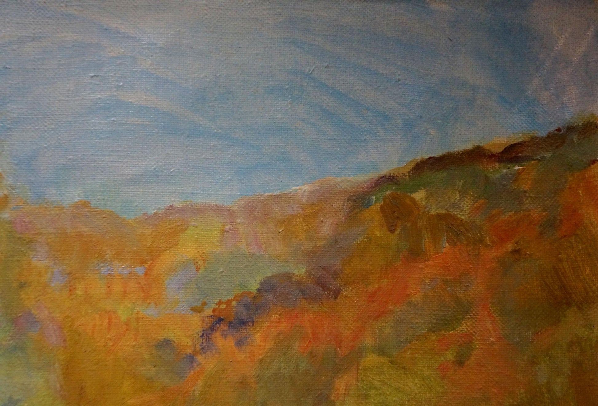 Impressionistic autumn hills painting by Titarenko Maria Anatolyevna
