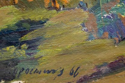 Oil painting of autumn yellow landscape by Vladimir Korostelev