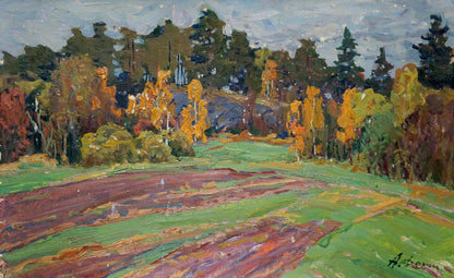 Autumn landscape oil painting by Fomin Anatoly Nikiforovich