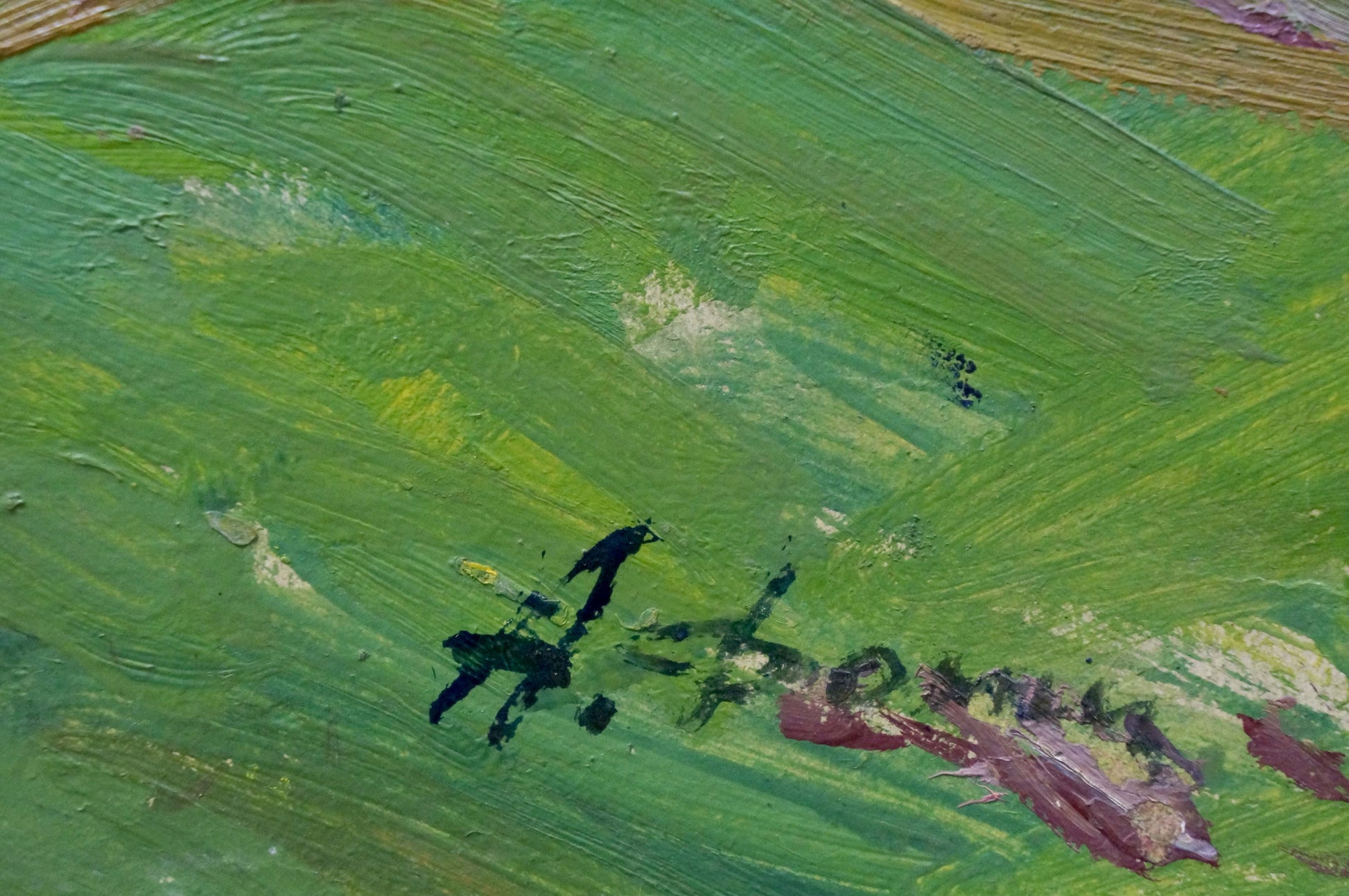 Textured green oil painting Autumn came by Fomin Anatoly Nikiforovich