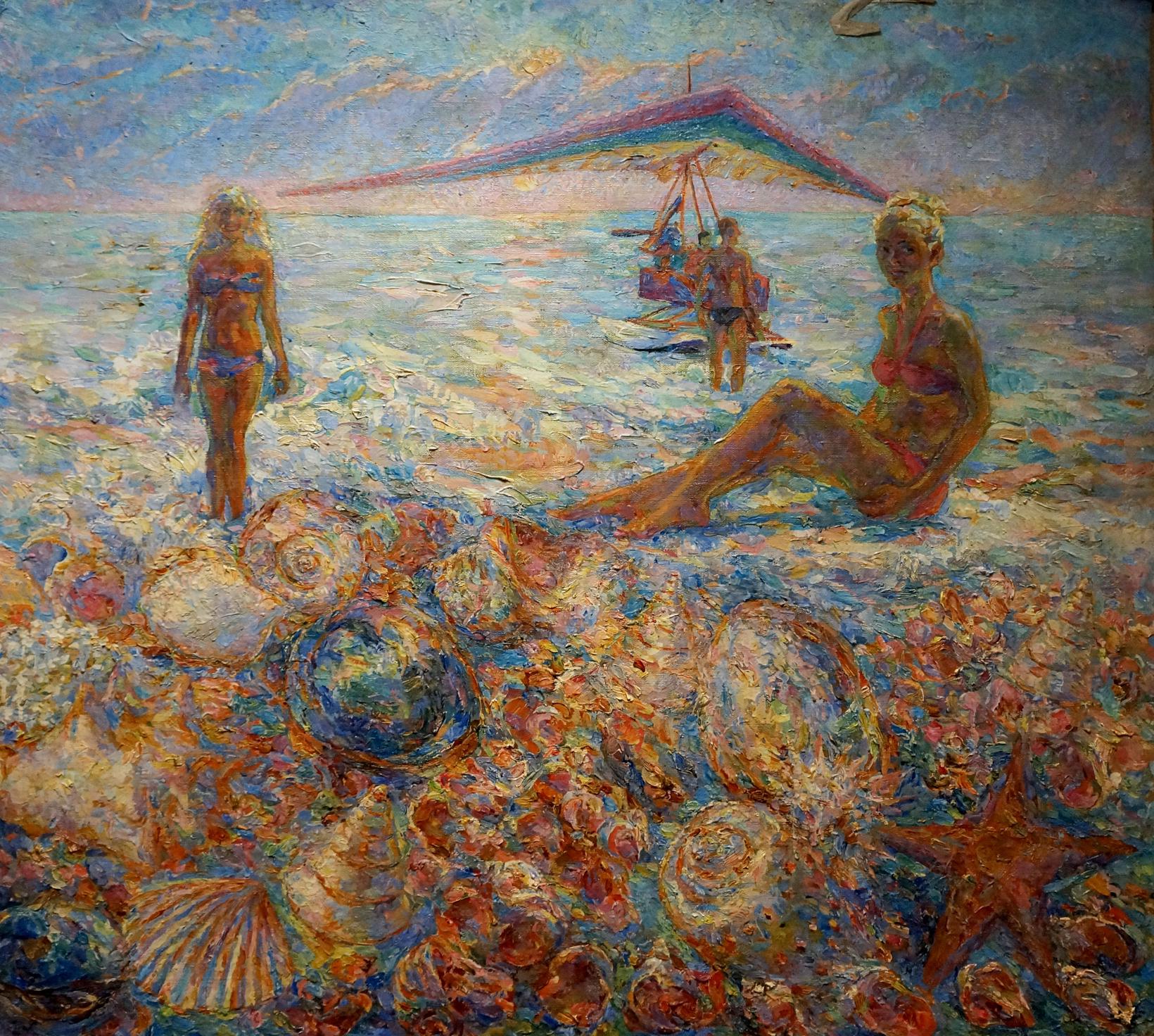 Vibrant impressionistic oil painting by Tytarenko Odarka Anatoliivna of beach scene
