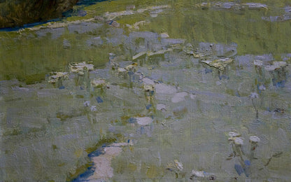 Oil painting Village Filbert by Alexander Alexandrovich, white flowers field