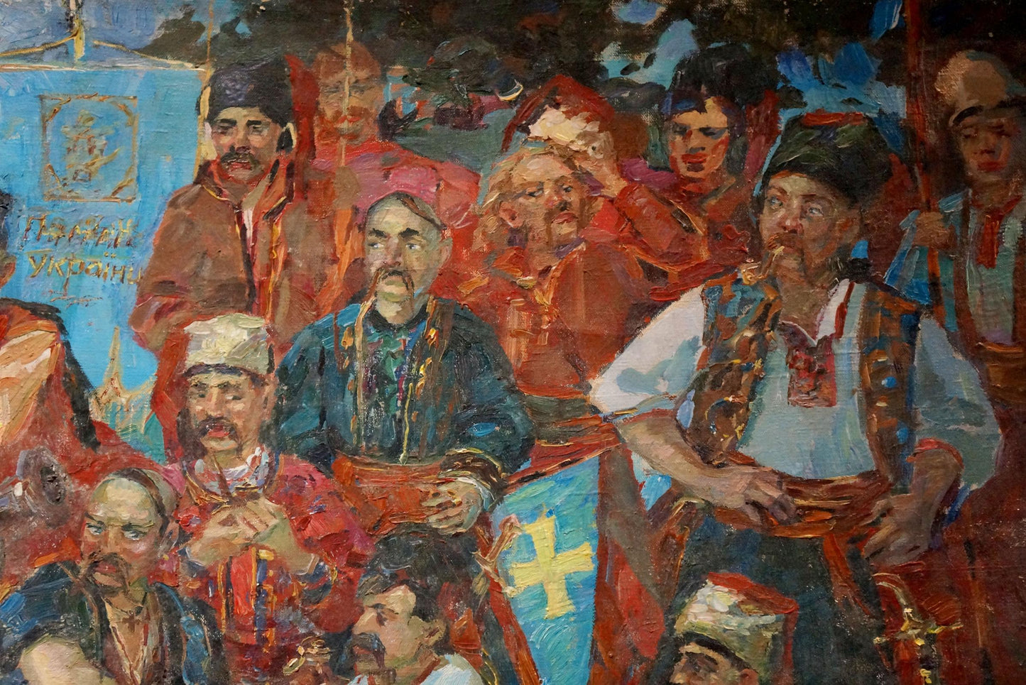 Vibrant oil painting of Cossack leaders portrait by Maria Titarenko