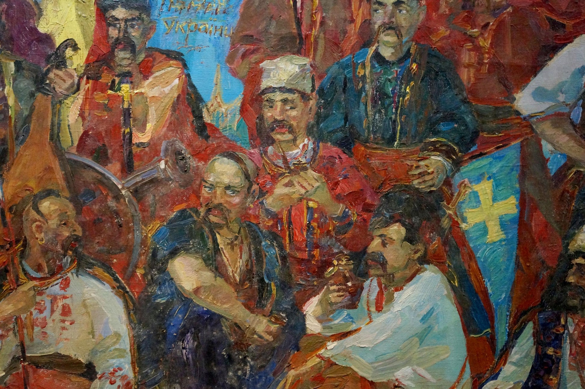 Vibrant oil painting of Cossack leaders portrait by Maria Titarenko