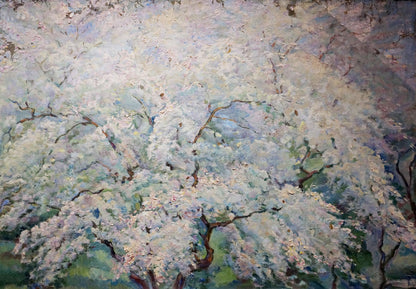 Oil painting of blooming cherry tree by Tytarenko Odarka Anatoliivna