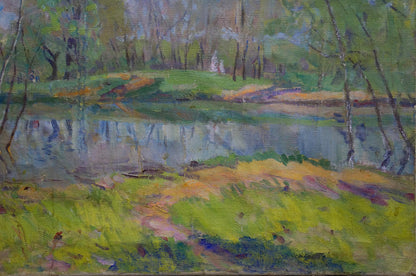 Unknown artist's portrayal of the arrival of beautiful spring in oil