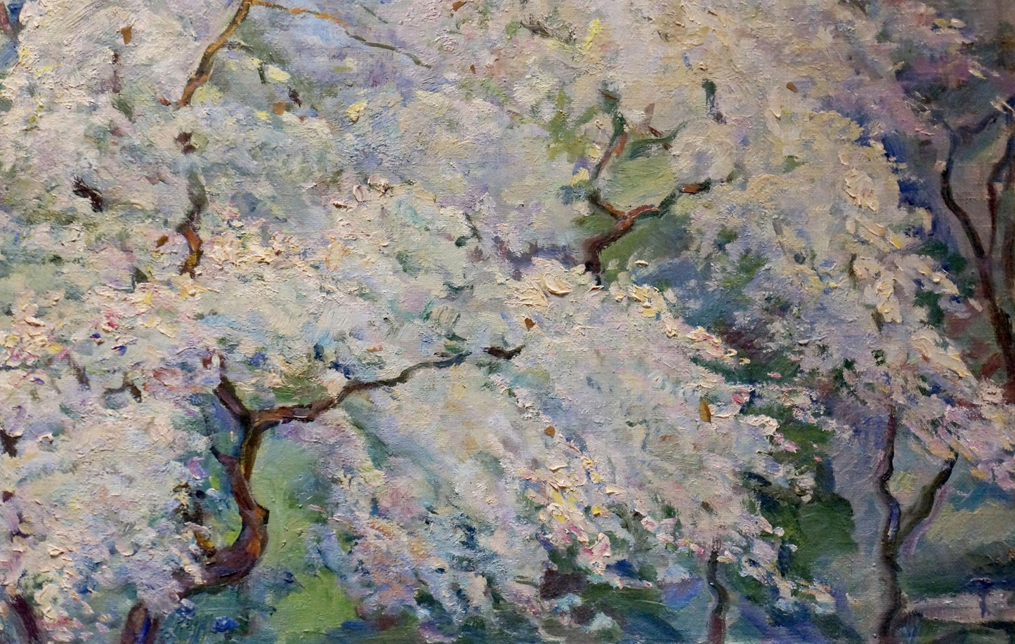 Impressionistic oil painting of blooming tree by Tytarenko Odarka Anatoliivna