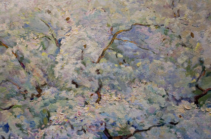 Impressionistic oil painting of blooming tree by Tytarenko Odarka Anatoliivna