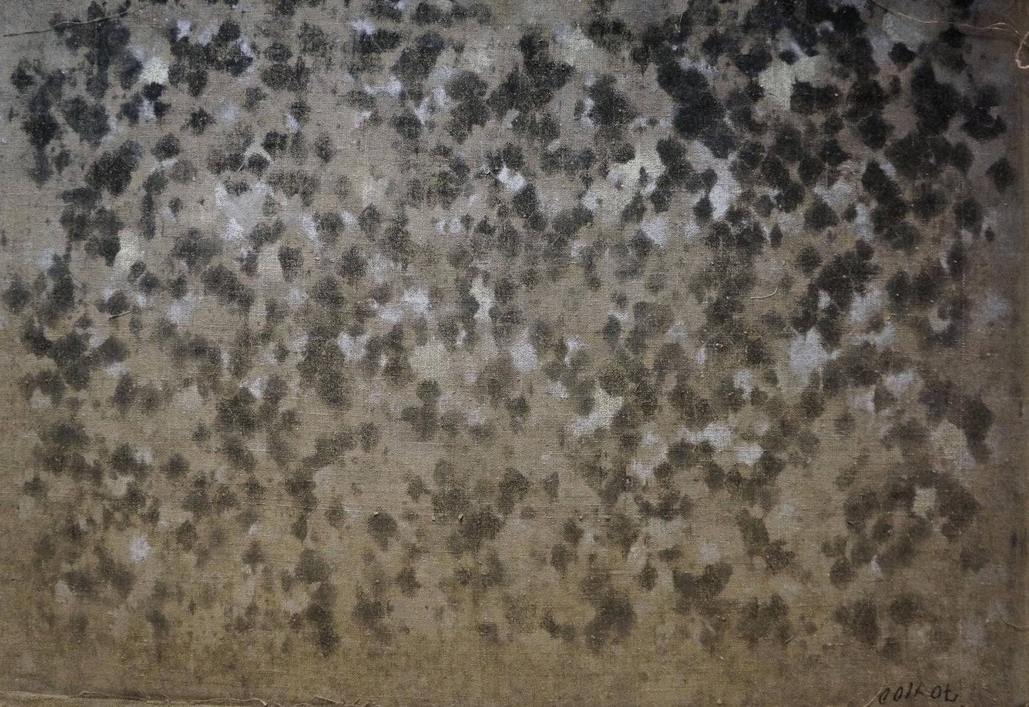 Oil painting of blooming tree by Tytarenko Odarka Anatoliivna, textured gray-beige abstract