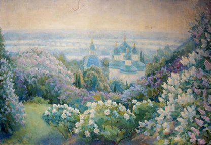 Serene oil painting of Monastery by Tytarenko Odarka Anatoliivna