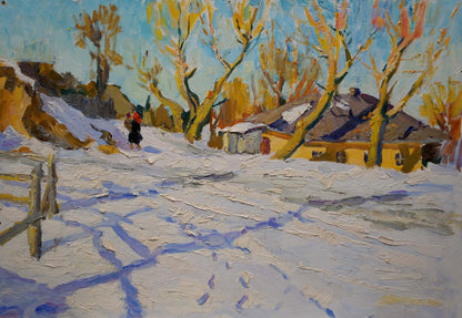 Sulimenko Petr Stepanovich impressionistic winter landscape oil painting