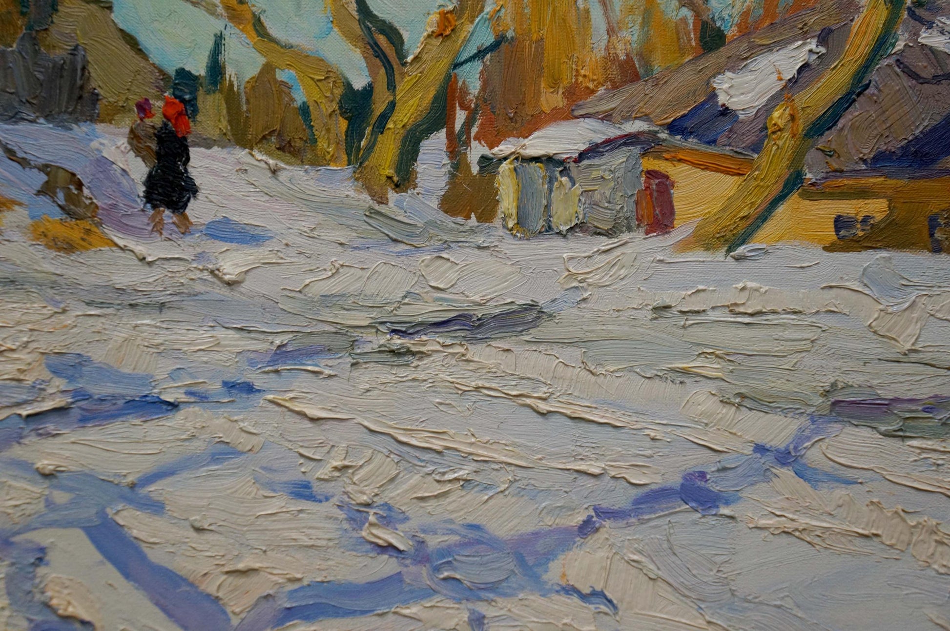Sulimenko Petr Stepanovich impressionistic snowy oil painting