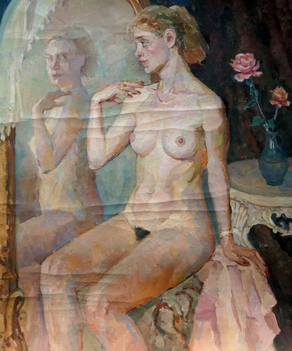 Classical oil painting of female figure Reflection by Maria Titarenko