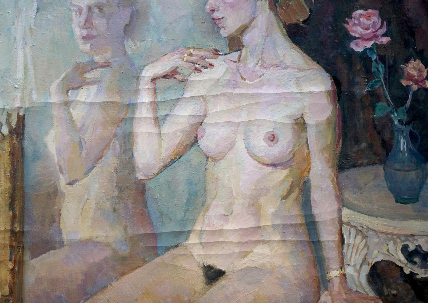 Impressionistic oil painting of female figure Reflection by Maria Titarenko