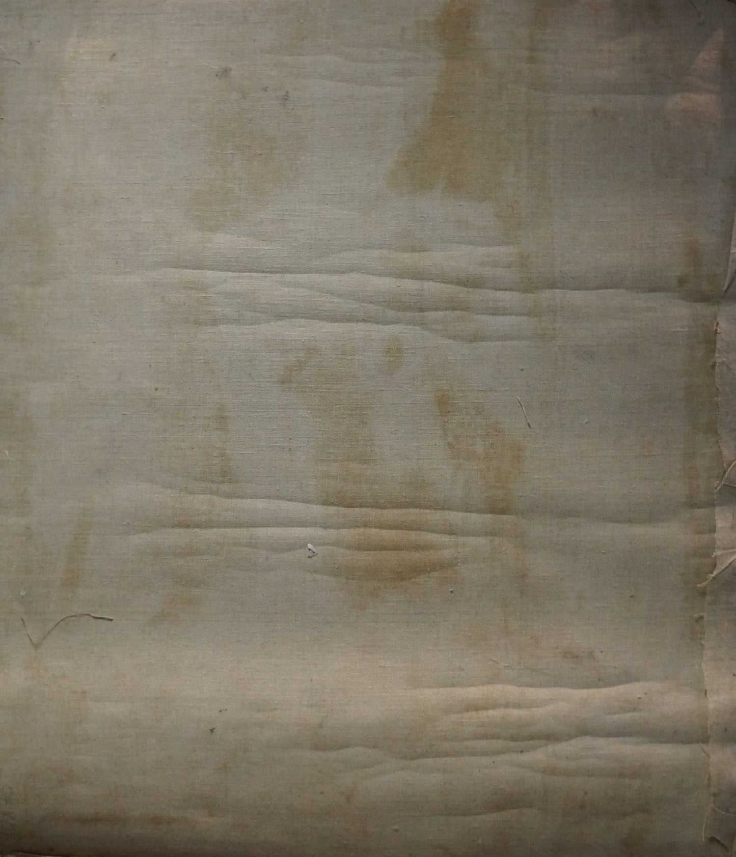 Oil painting back of Reflection of female figure Maria Titarenko with worn beige fabric