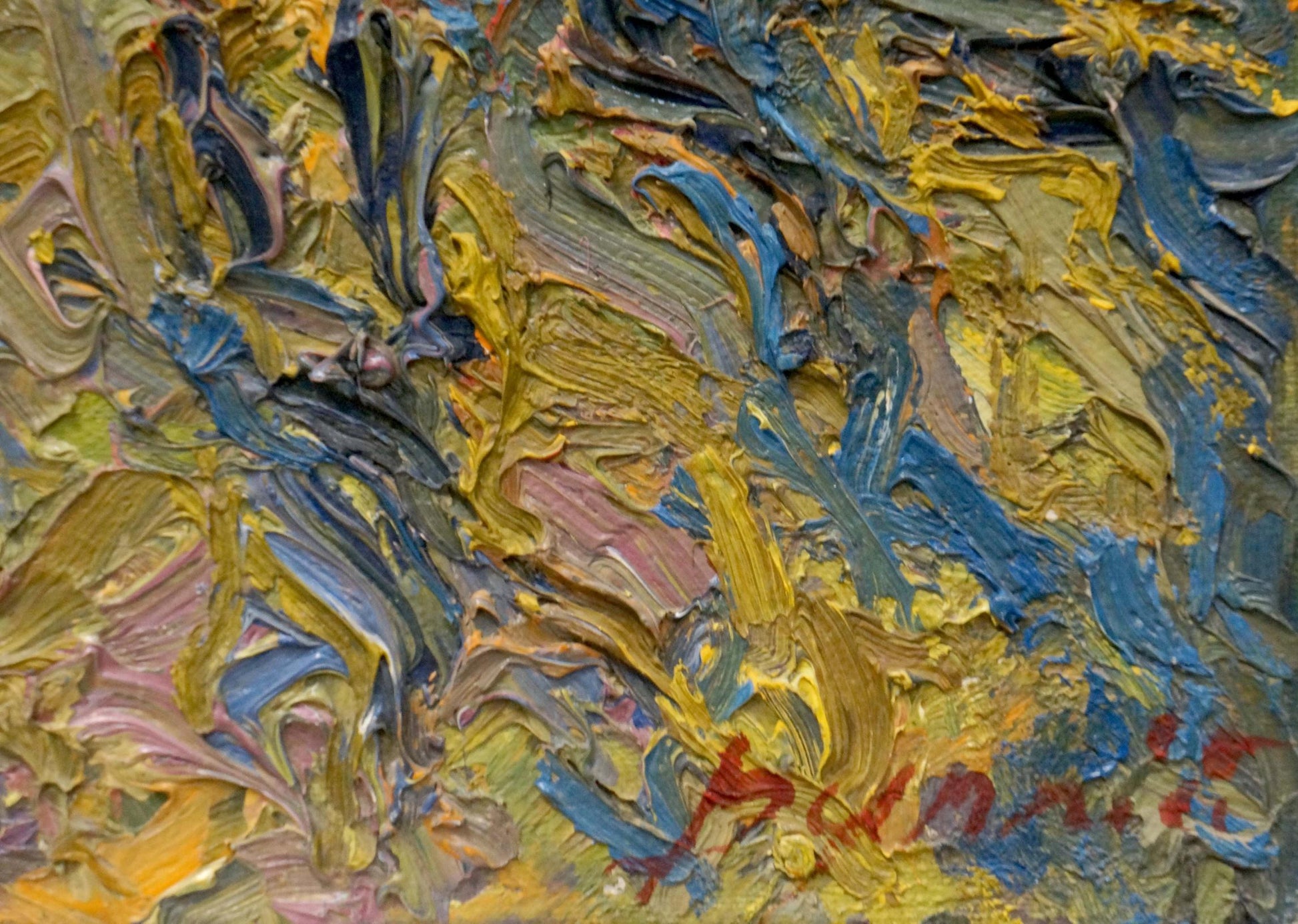 Abstract oil painting Sunny day by Fomin Anatoly Nikiforovich with impasto strokes