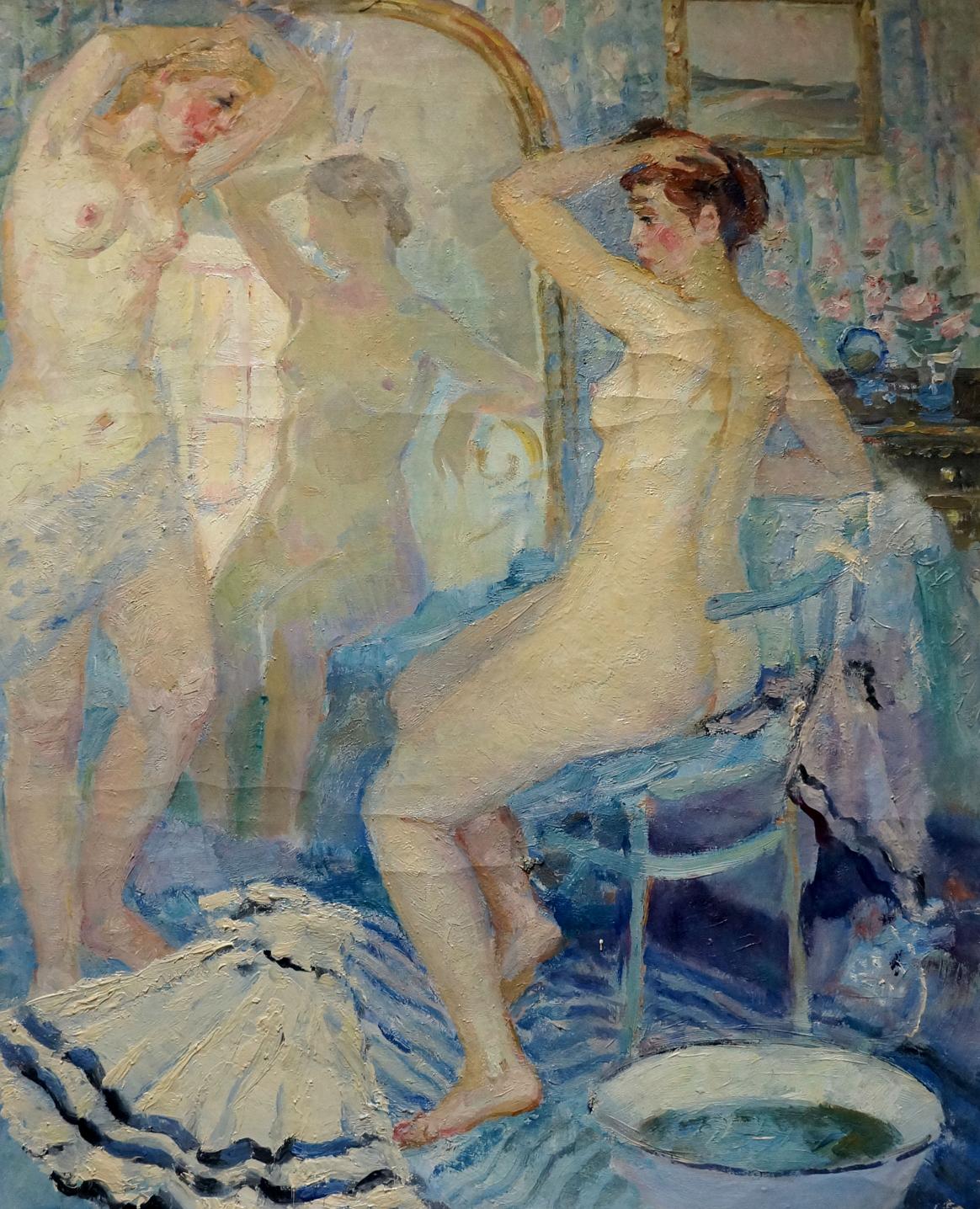 Oil painting Undraped girls at the mirror by Maria Titarenko