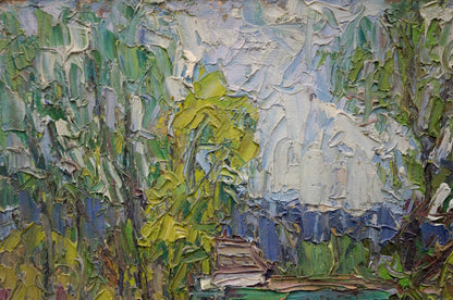 Impasto textured forest scene oil painting by Dupliy Sergey Alexandrovich