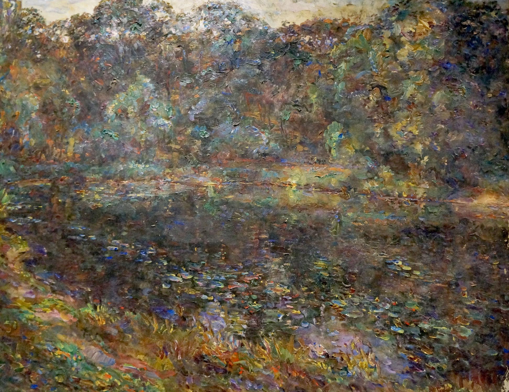 Impressionist oil painting of tranquil pond by Titarenko Maria Anatolyevna