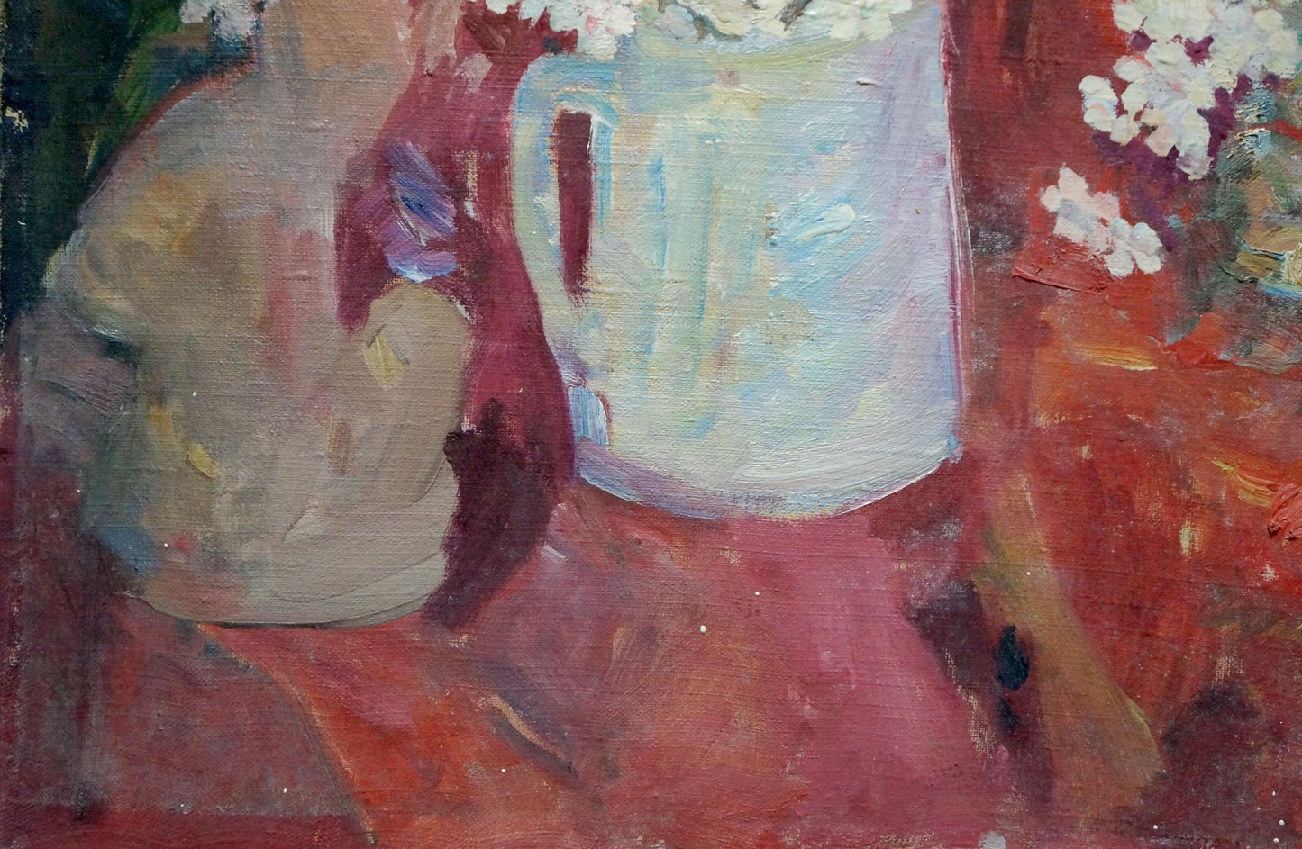 Light blue ceramic pitcher by Tytarenko Odarka Anatoliivna