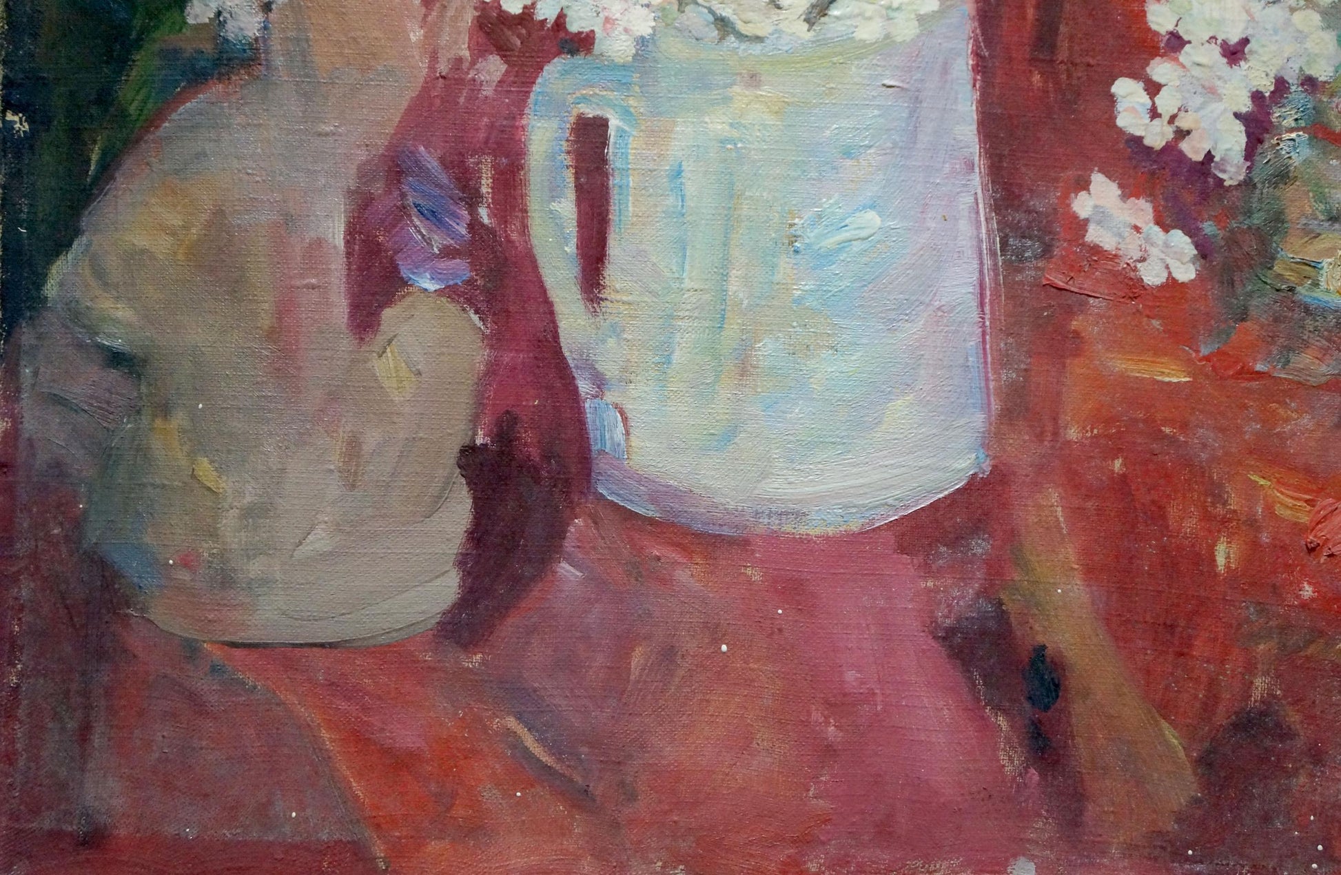 Light blue ceramic pitcher by Tytarenko Odarka Anatoliivna