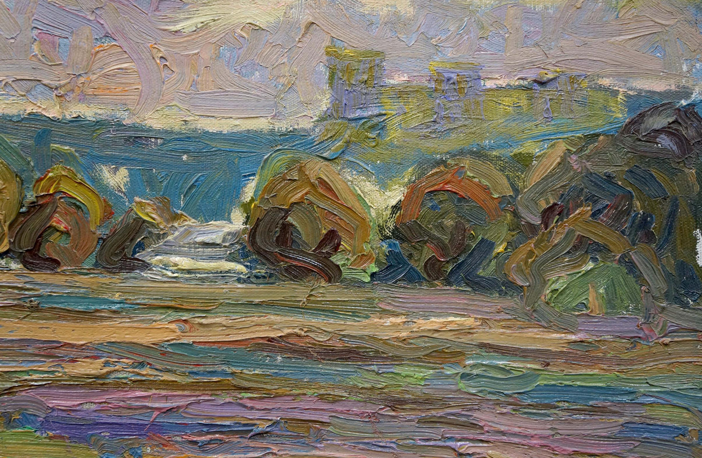 Impasto textured oil painting Field landscape by Dupliy Sergey Alexandrovich