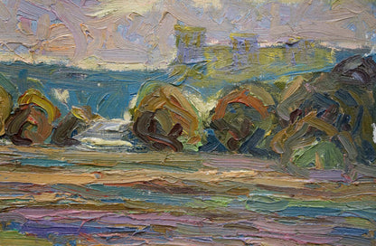 Impasto textured oil painting Field landscape by Dupliy Sergey Alexandrovich
