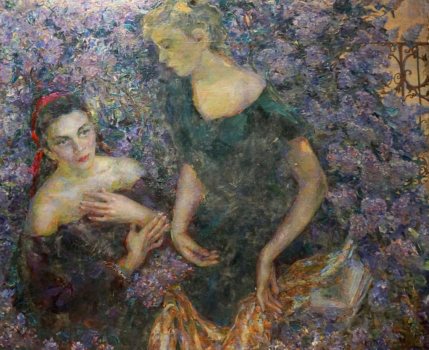 Oil painting by Titarenko Maria Anatolyevna: girls in lilac grove