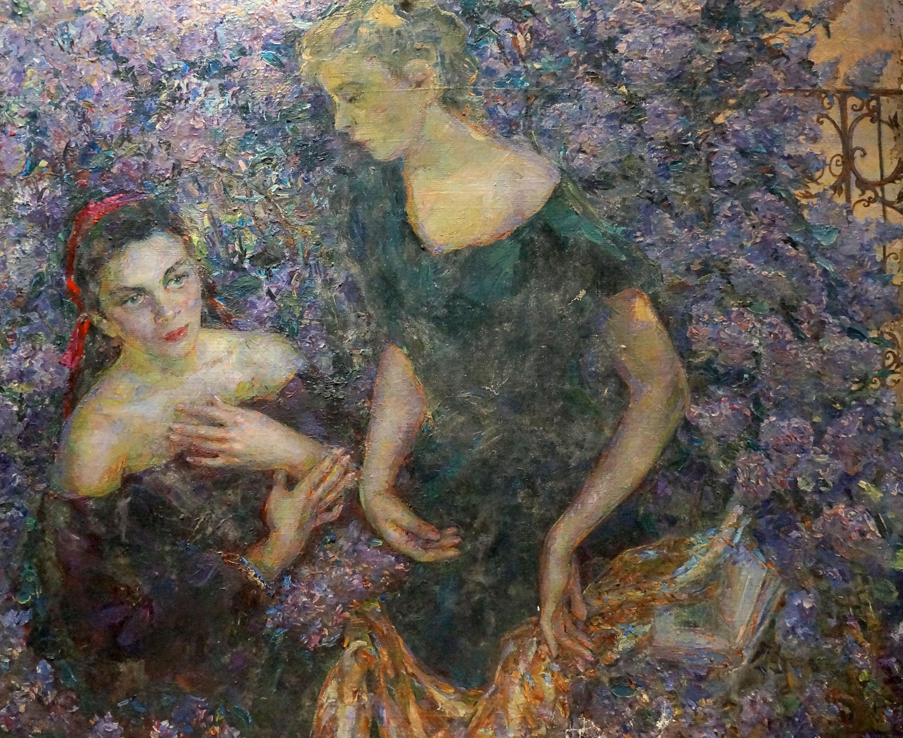 Oil painting by Titarenko Maria Anatolyevna: girls in lilac grove